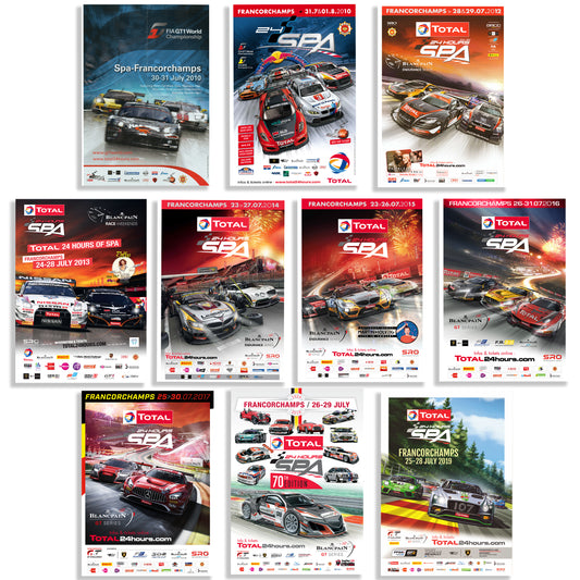 2010-2019 24 Hours Of Spa A3 Poster Bundle