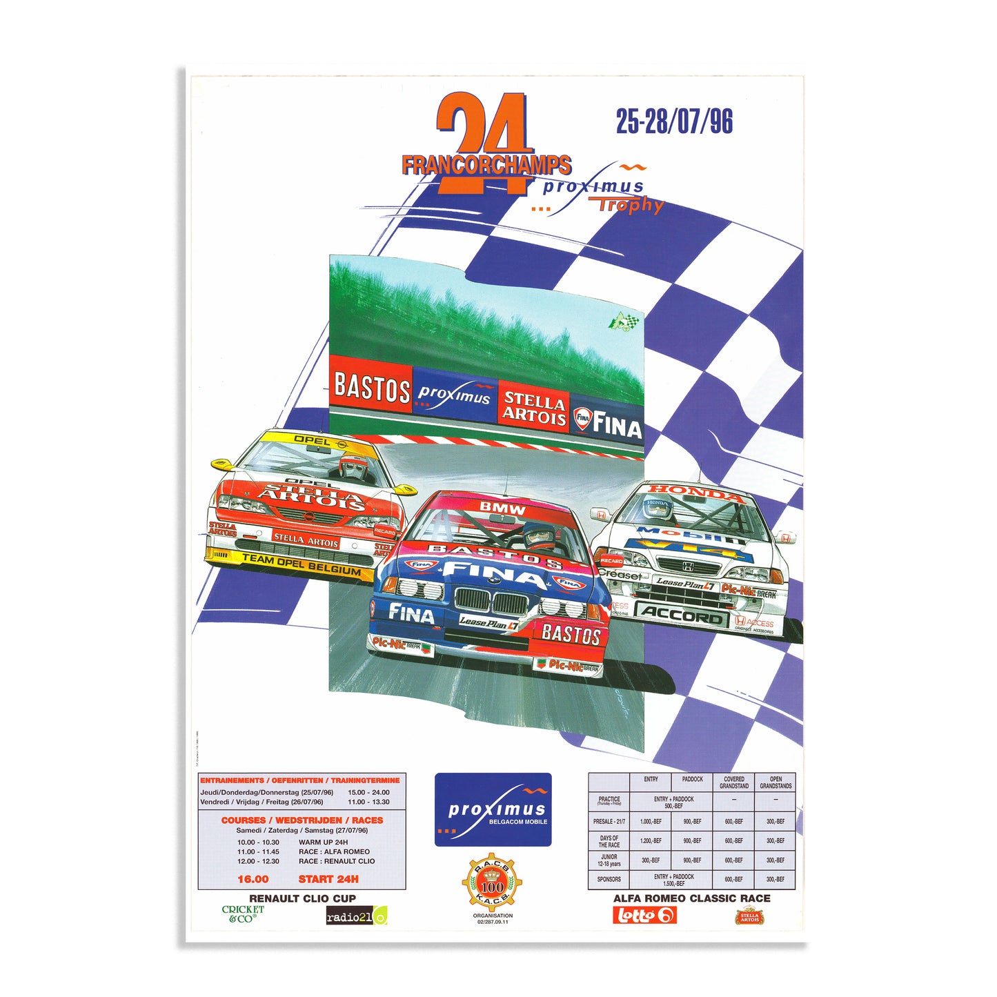 1996 24 Hours Of Spa Poster